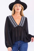 Black Peasant Top