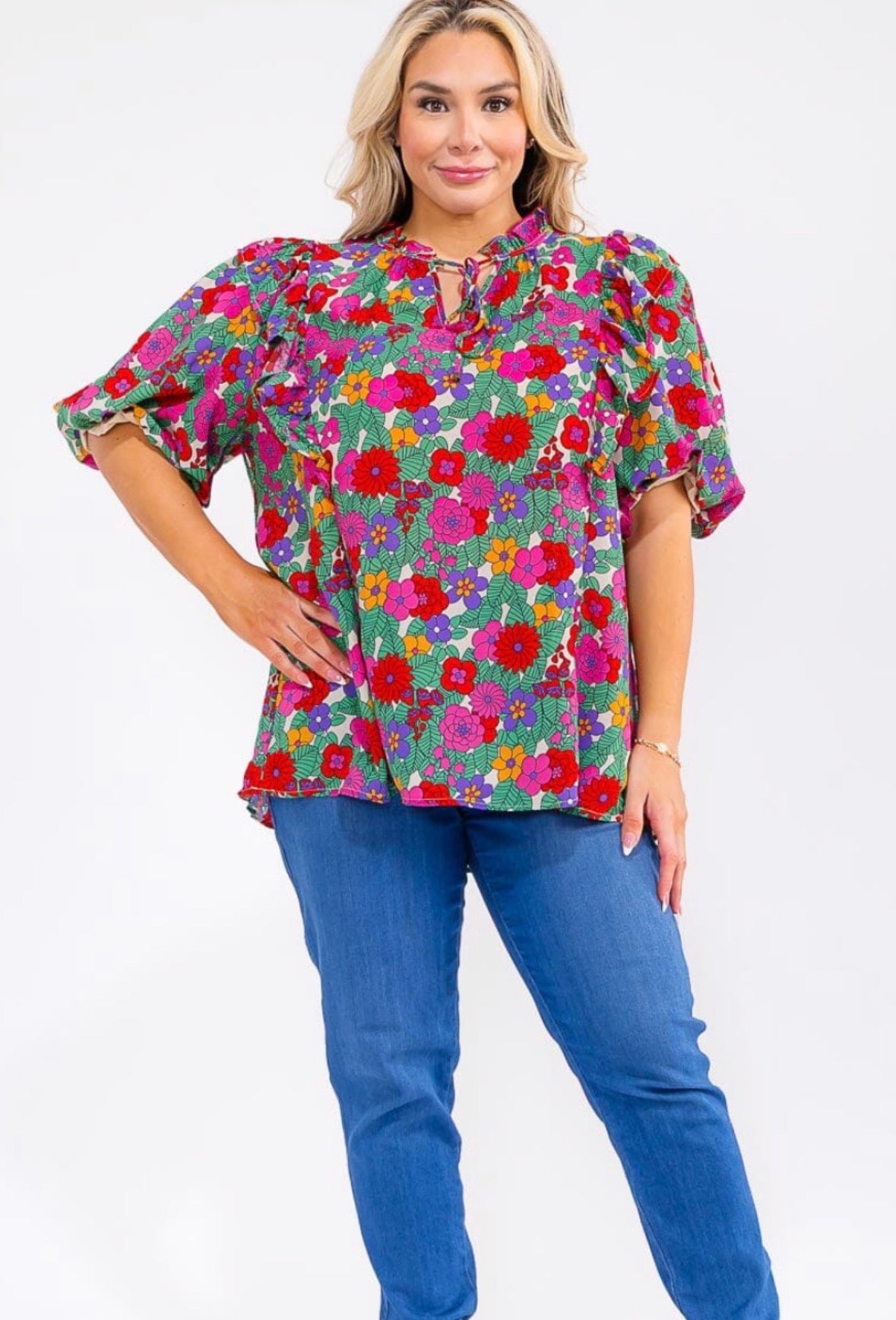 Floral Peasant Top