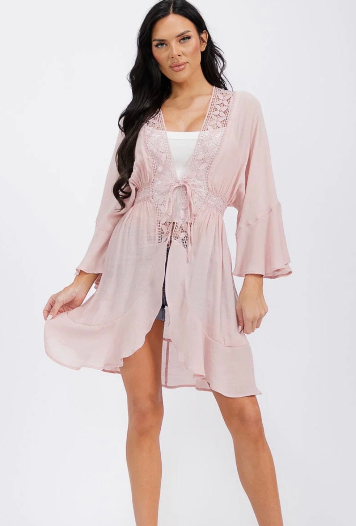 Lace Pink Wrap Around