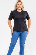Black Ruffle Top
