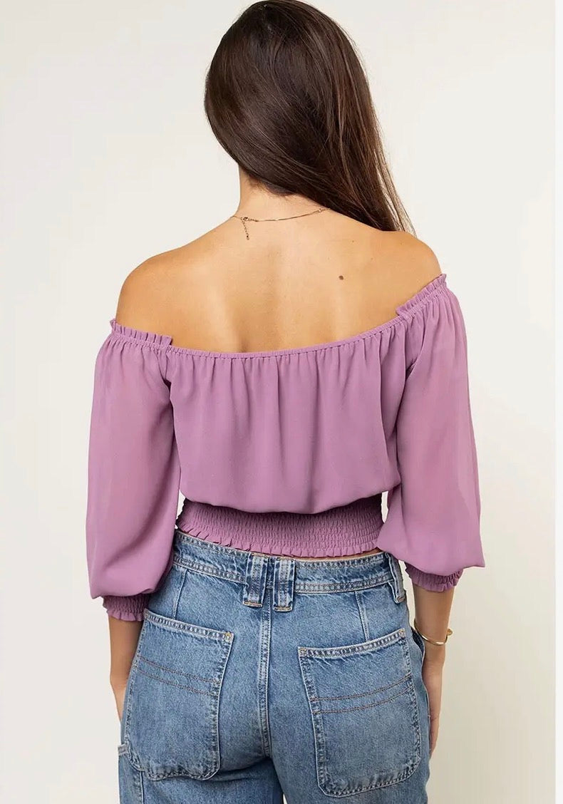 Purple Peasant Top